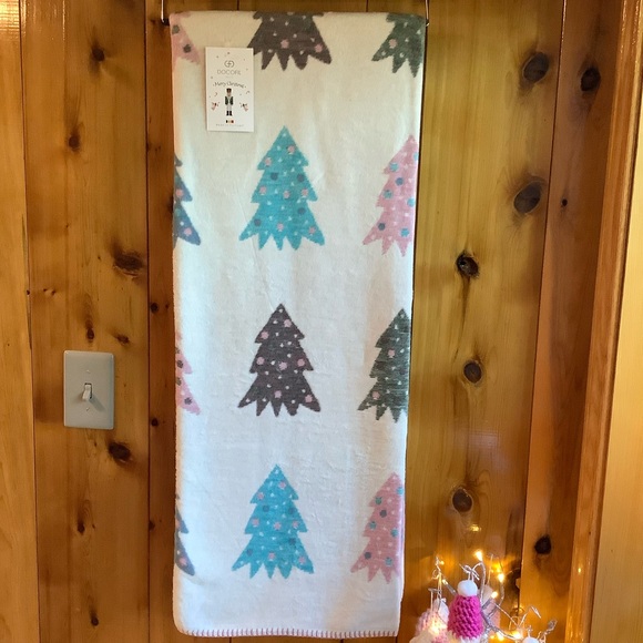 Docofil Multi Colored Trees Christmas Throw - Picture 3 of 4
